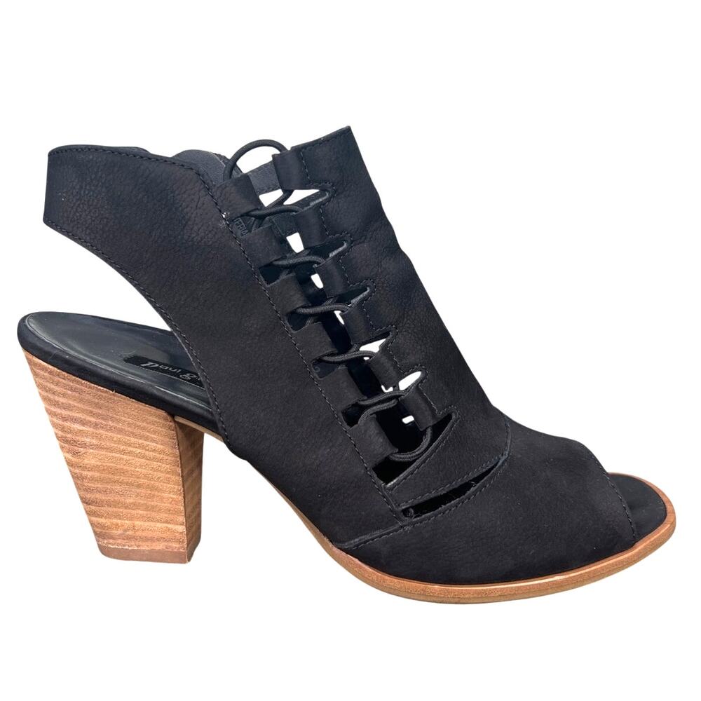 Paul Green Women’s Mindy Black Suede Side Zip Sandal Size 4.5 US 7